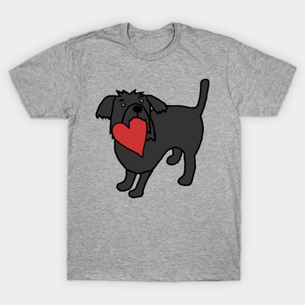 Cute Dog with Love Heart for Valentines Day T-Shirt by ellenhenryart